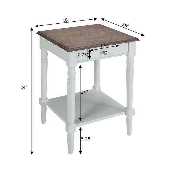 dimension image slide 1 of 2, Convenience Concepts French Country 1 Drawer End Table with Shelf