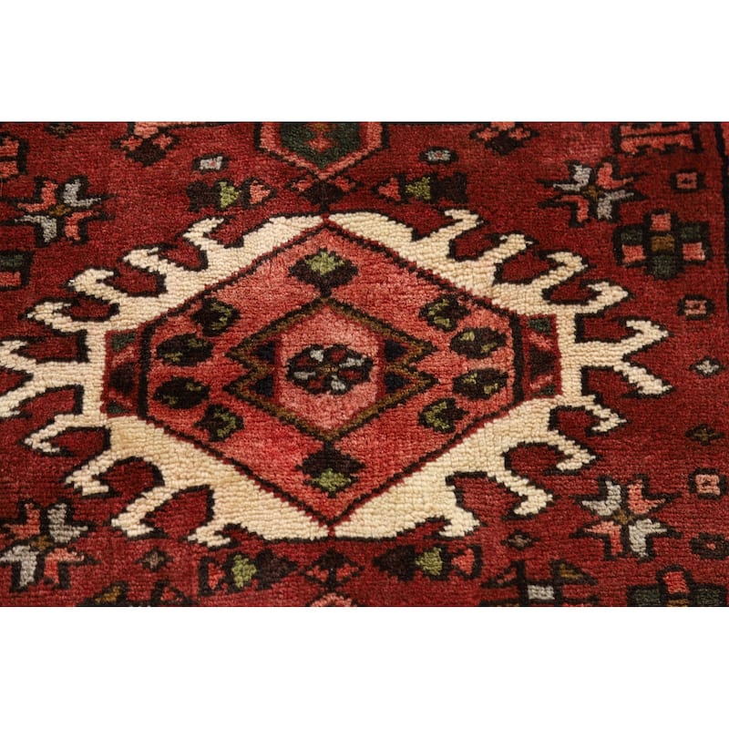 Tribal Geometric Gharajeh Persian Runner Rug Handmade Wool Carpet - 2'2" x 6'1"