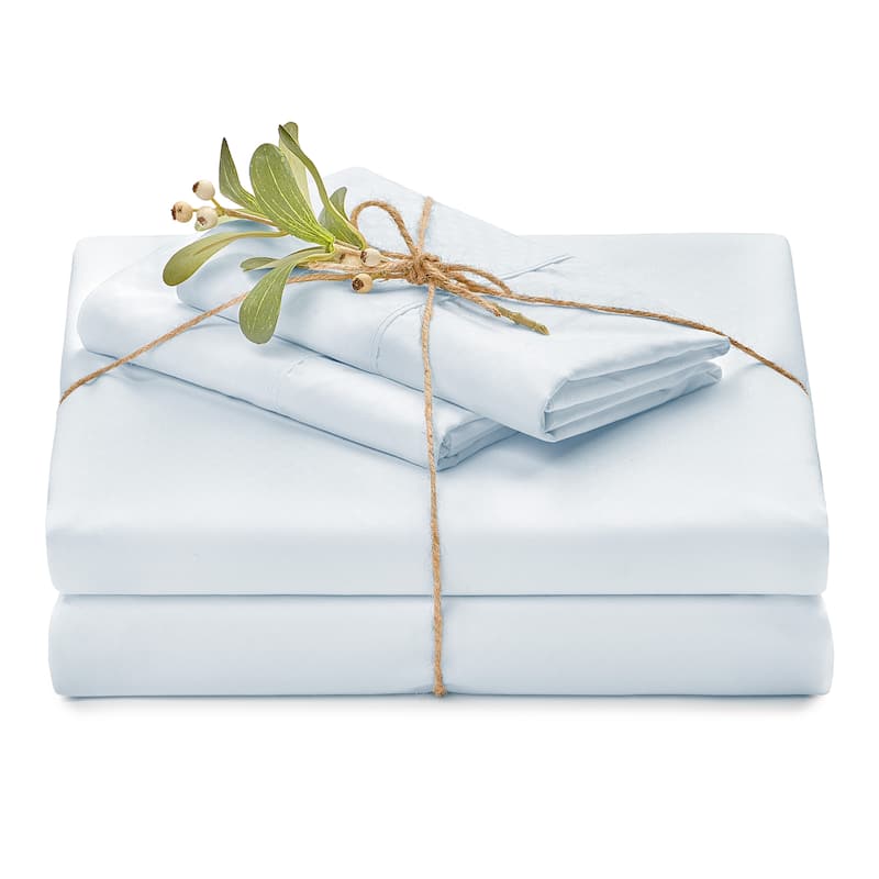 Chanasya Checkered Print Ultra Soft Luxury Microfiber Sheet Set - Dusty Blue - Twin