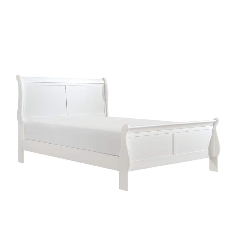 Fy Three Piece Full Size Bedroom Set, Modern Brass Metal Handles, Classic White