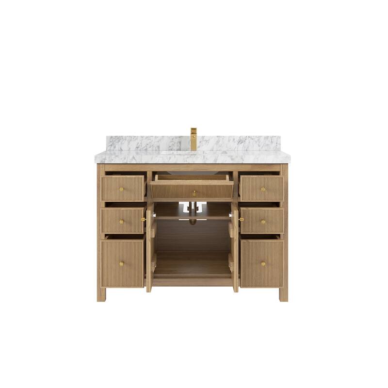 Willow Collections 48 in. W x 22 in. D Sonoma Teak Single Sink Bathroom Vanity with Countertop