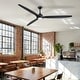 preview thumbnail 5 of 15, 80" Black Modern Large Solid Wood 6-Speed Dimmable Ceiling Fan with Light Remote