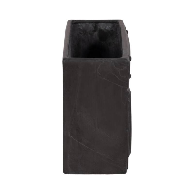 Stone and Dolomite Boombox Shape Planter Pot - 7" Gray - 13" x 4" x 7"