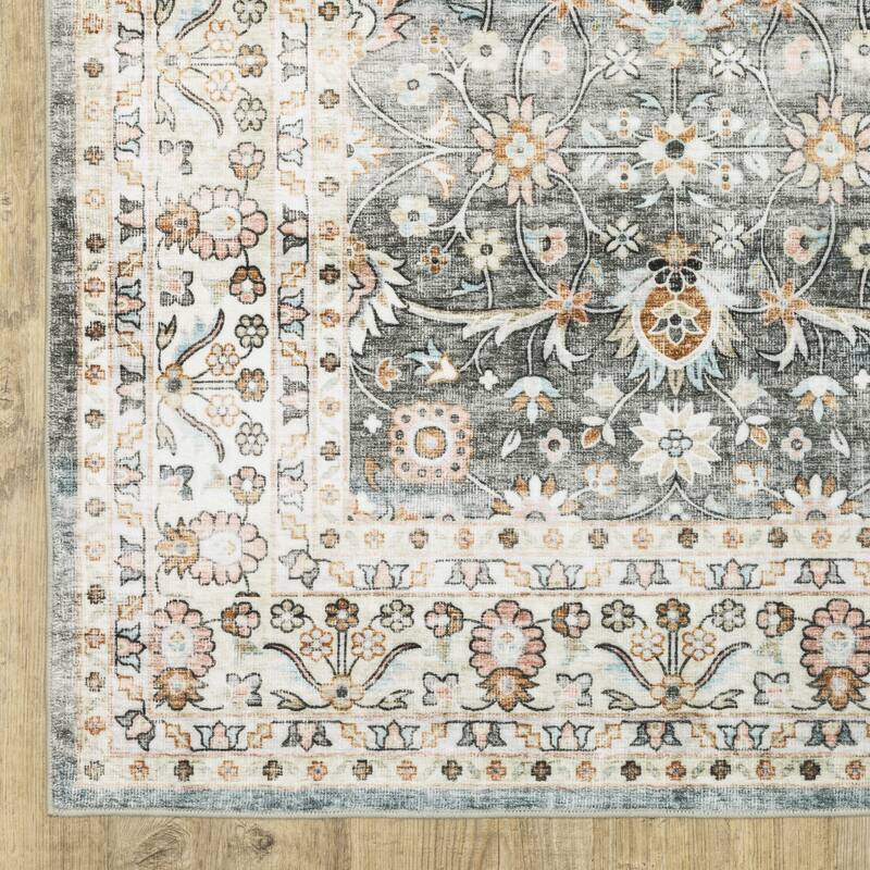 Style Haven Sunderland Bordered Traditional Machine Washable Area Rug Mat