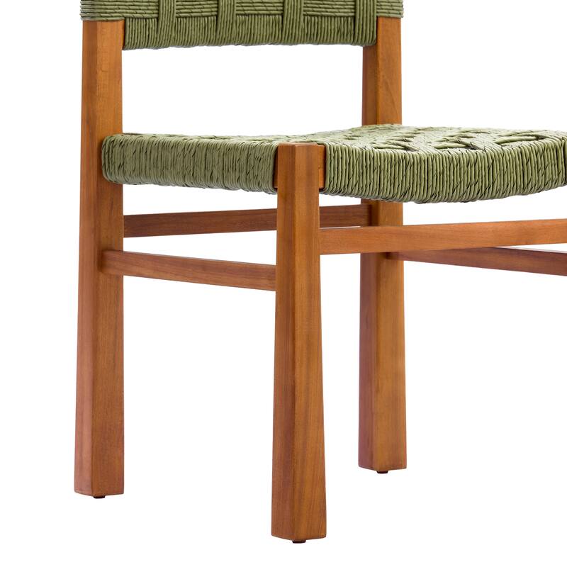 Christopher Knight Home - Orelia 7-Piece Outdoor Acacia Wood Dining Set with Woven Wicker Chairs & 68.5" Rectangular Slat Table