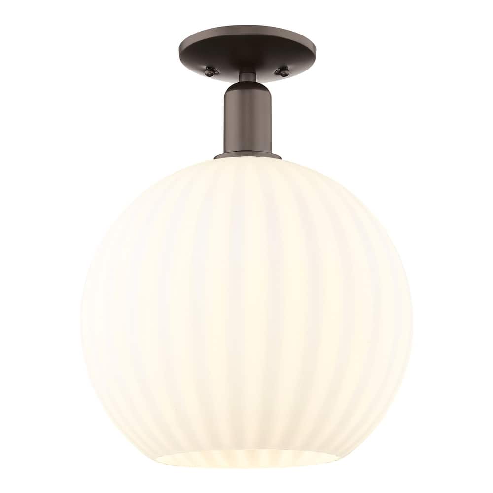Innovations Lighting Endless Possibilities Arcadia - White Venetian - 1 Light 12" Semi-Flush Mount