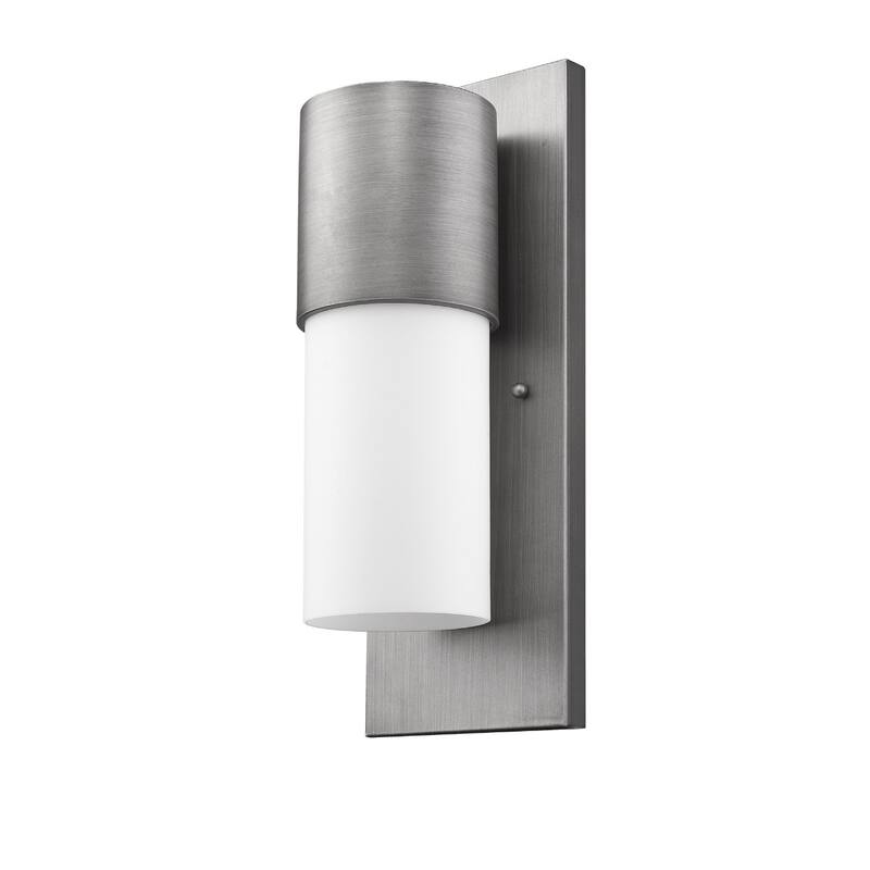 Modern White Wall Light with Cylindrical Opal Glass for Home Decor - 5.75” x 6” x 16”