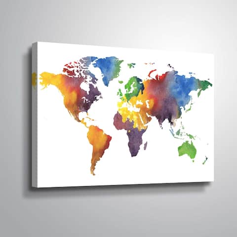 Colorful world map by Irina Sztukowski Gallery Wrapped Canvas