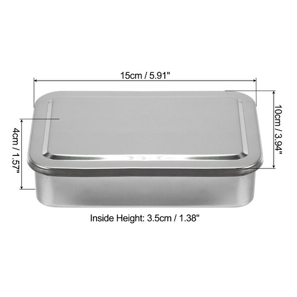 Stainless Steel Tray with Lid, 15x10cm Rectangular Lab Organizer