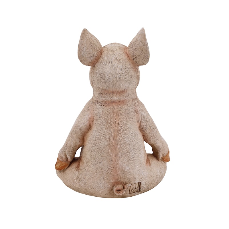 Pig In Meditation Outdoor Garden Statue - 13"