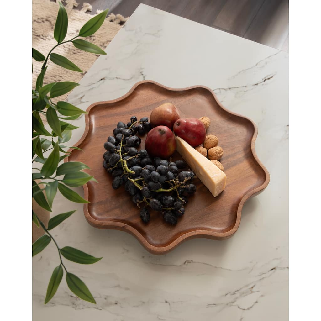 Kate and Laurel Alezar Wood Lazy Susan Tray