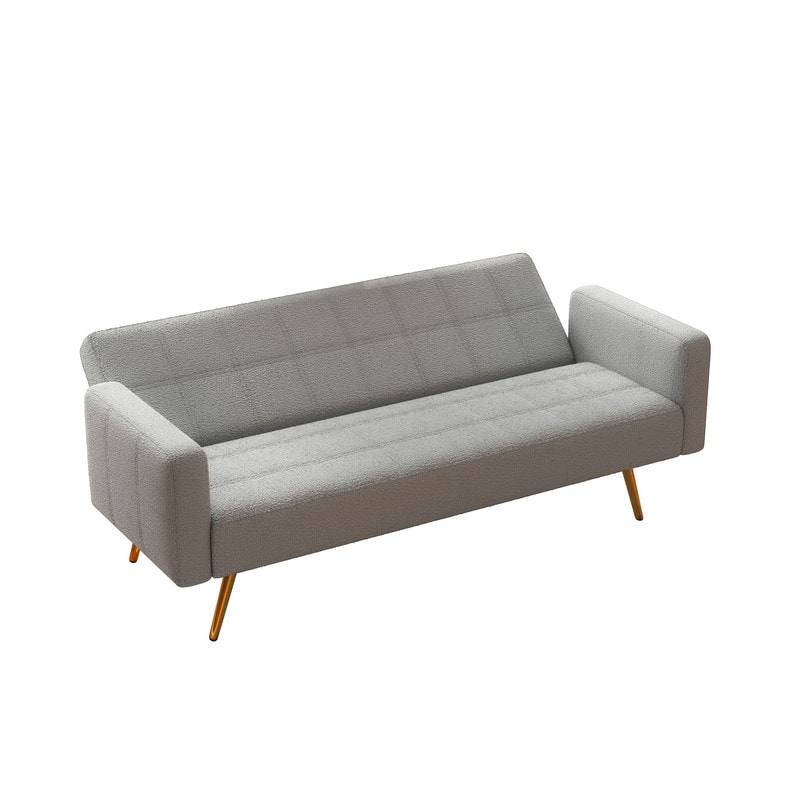 71.26" Teddy Velvet Three-Seater Sofa Bed,Beige