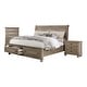 preview thumbnail 10 of 10, Nahkohe Transitional Grey Wood 3-Piece Storage Sleigh Bedroom Set with USB by Furniture of America