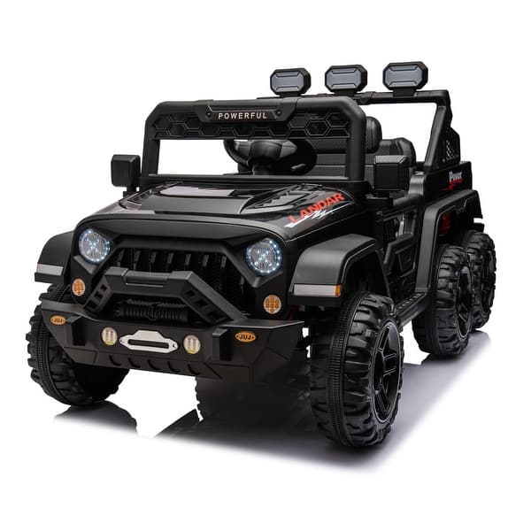 slide 2 of 27, 24V Ride On Large Pick Up Truck Car for Kids ride On 4WD Toys with Remote Control, Black Black