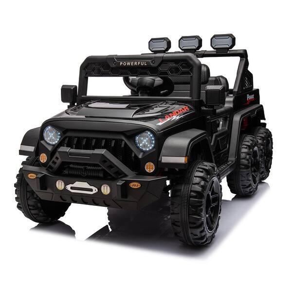 slide 2 of 80, 24V Ride-On car Large Pickup Truck - Remote Control, Bluetooth, Rear Storage, Adjustable Speed Black