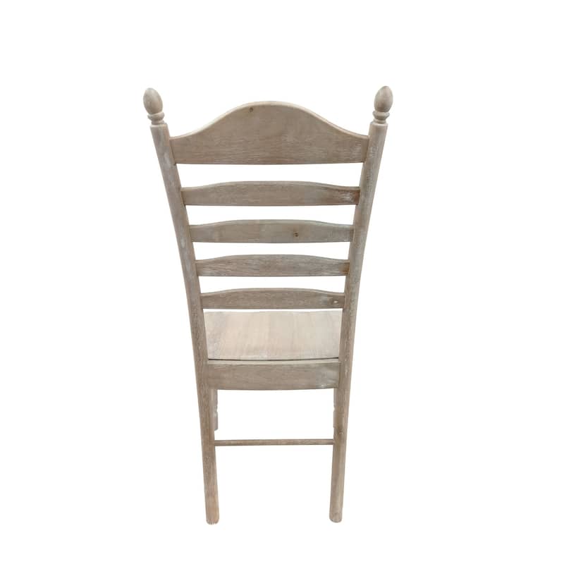 Ladder Back Solid Dining Chair - 42" - Driftwood Brown