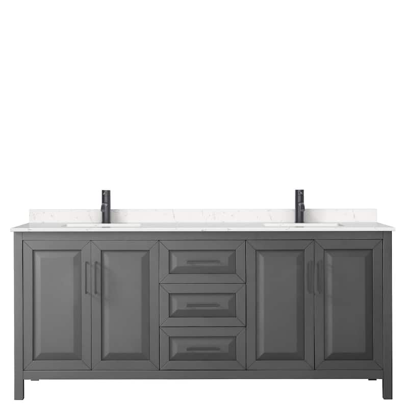 Daria 80 Inch Double Vanity, Cultured Marble Top