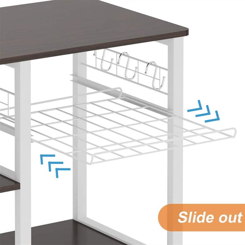 3-Tier Kitchen Baker's Rack Storage Cart Workstation Shelf - 15.7"D x 35.4"W x 32.7"H