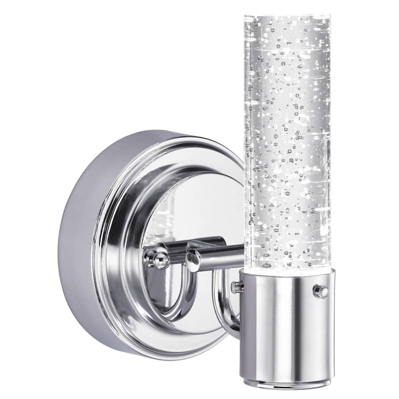 Westinghouse Cava One-Light LED Indoor Wall Fixture, Chrome Finish and Bubble Glass - 1-Light