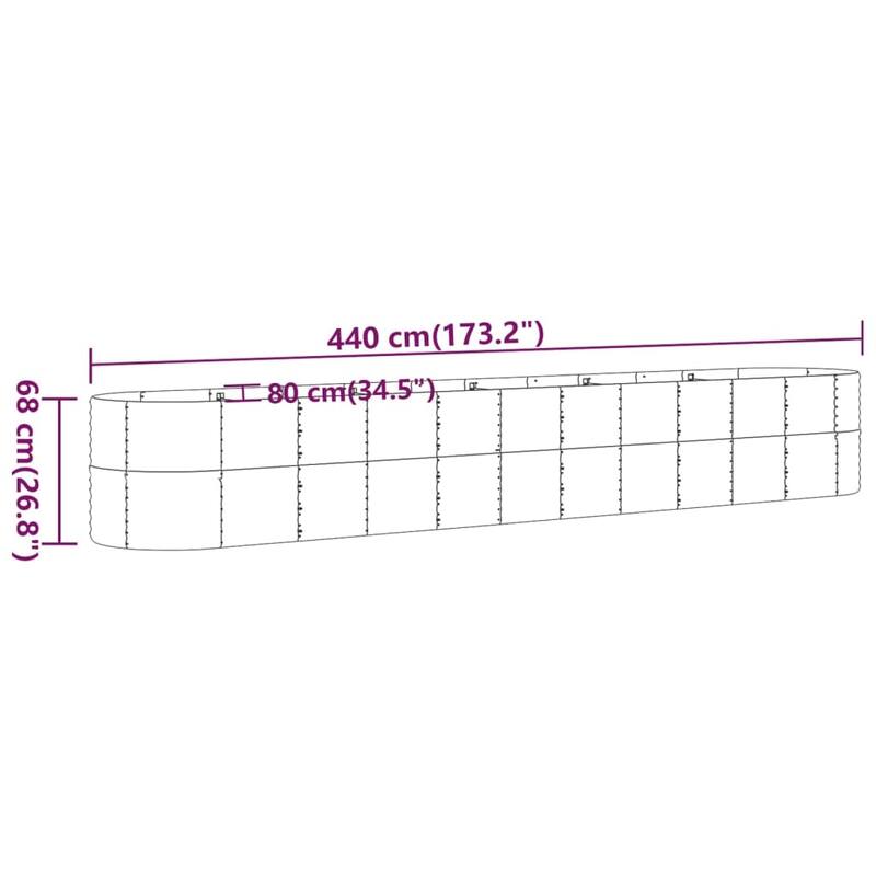 vidaXL Raised Garden Bed Raised Flower Bed Galvanized Steel Outdoor Planter