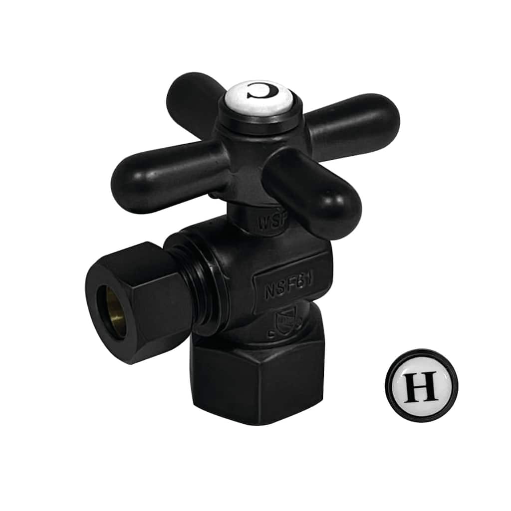 Kingston Brass Vintage Quarter Turn Valve (1/2-Inch FIP X 3/8-Inch O.D. Compression)