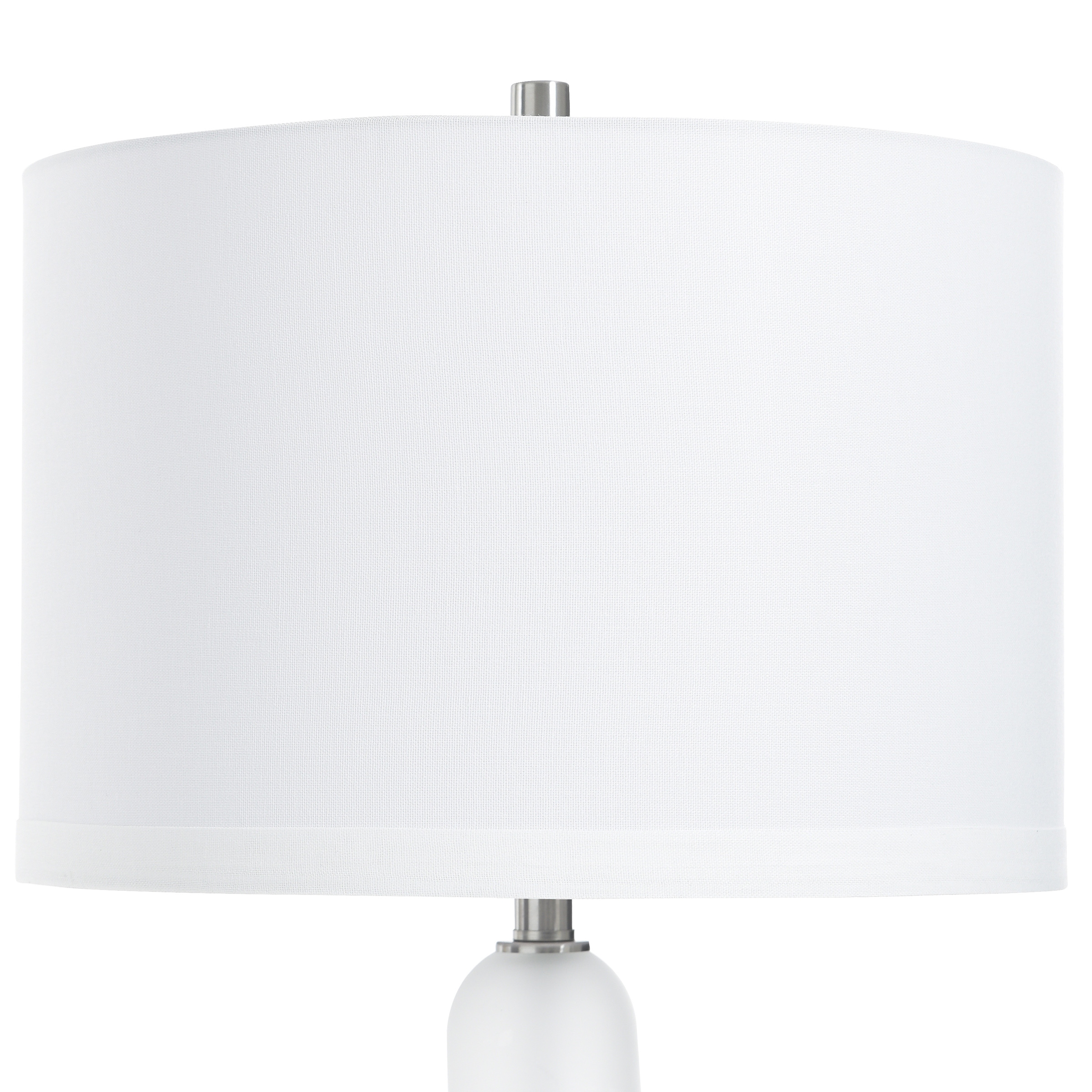 StyleCraft Orion Tripod Floor Lamp with LED Night Light - Brushed Nickel - White Shade