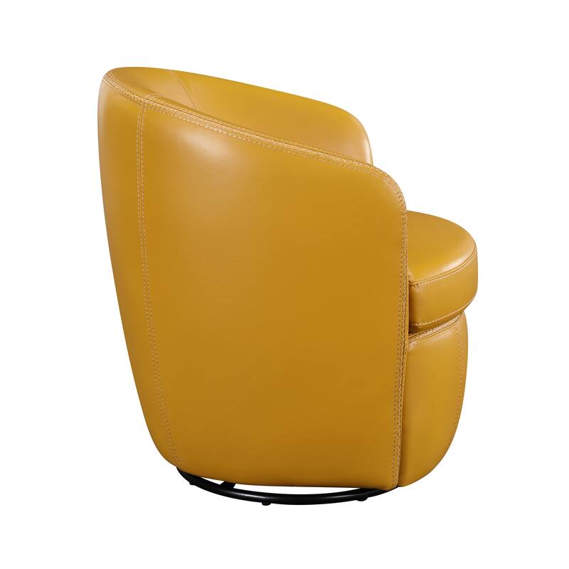 Ellis 31" Leather Swivel Chair - 360-Degree Swivel