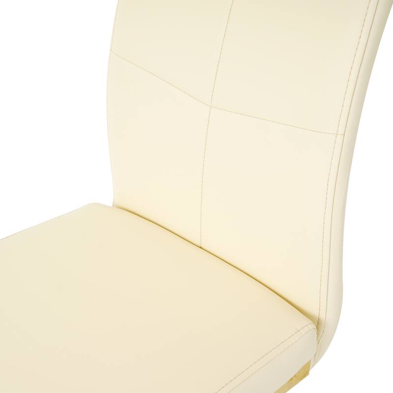Modern PU Dining Chair with Gold Metal Legs, Versatile for Kitchen, Living Room, Bedroom, and Dining Room.