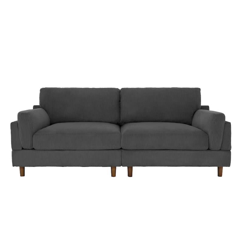 Modern 90" inch Sofa Comfy Corduroy Deep Seats Sofa