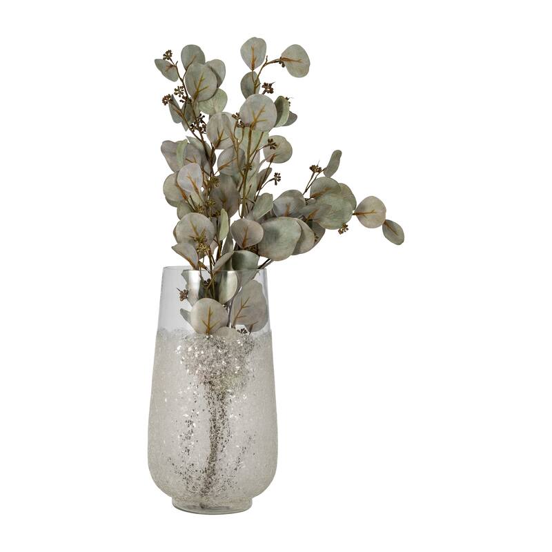 Sagebrook Home Glass, Sugar Vase, Clear, Cylinder, Solid