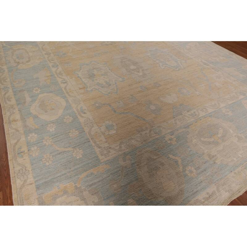 Vegetable Dye Oushak Turkish Large Area Rug Handmade Wool Carpet - 10'0" x 13'7"