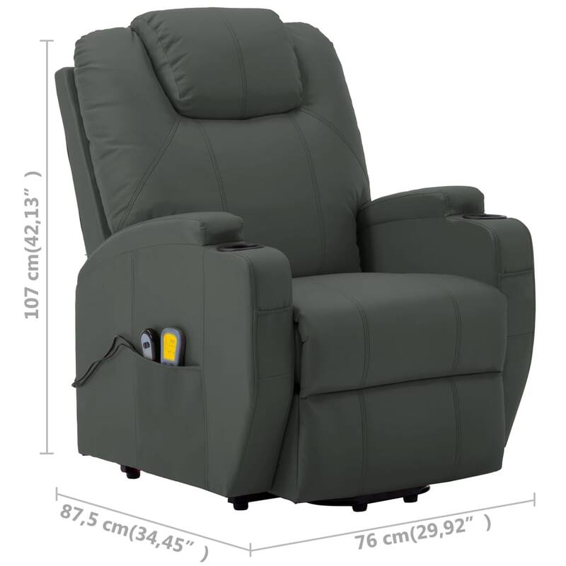 vidaXL Power Lift Recliner Electric Lift Chair for Home Theater Faux Leather - 29.9" x 34.4" x 42.1"