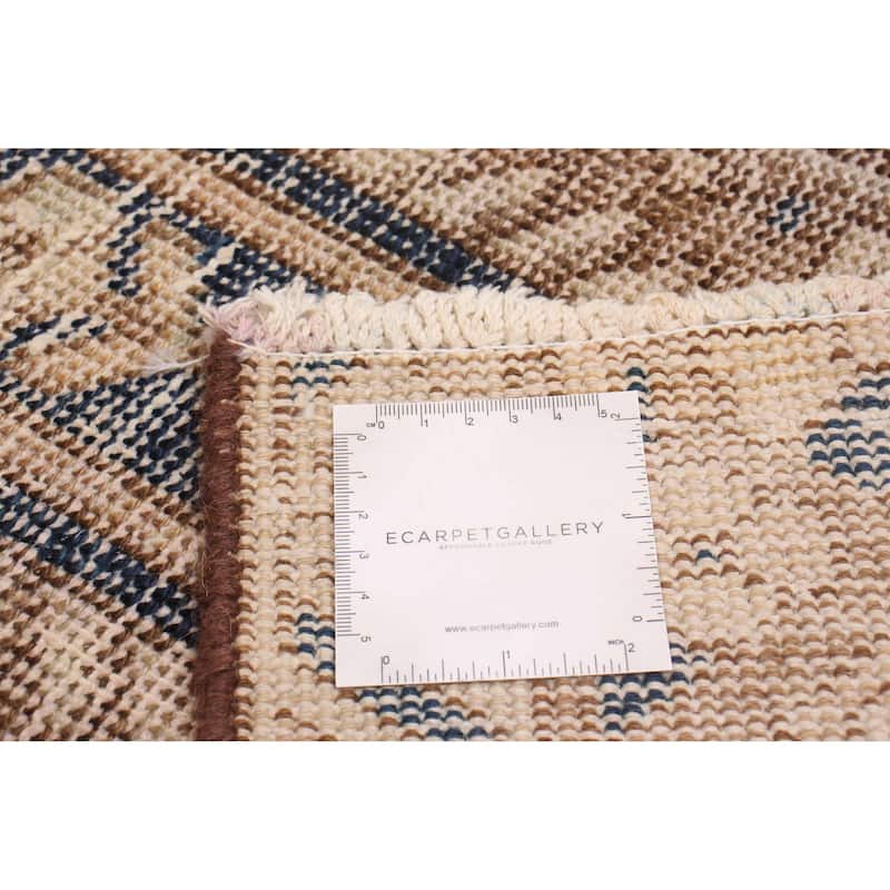 ECARPETGALLERY Hand-knotted Antalya Vintage Tan Wool Rug - 6'9 x 9'10