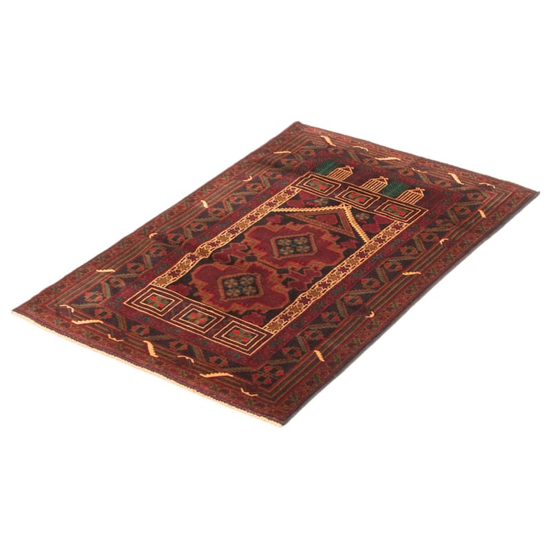 Teimani Burgundy Rug 2'11" x 4'7" - 2'11 x 4'7