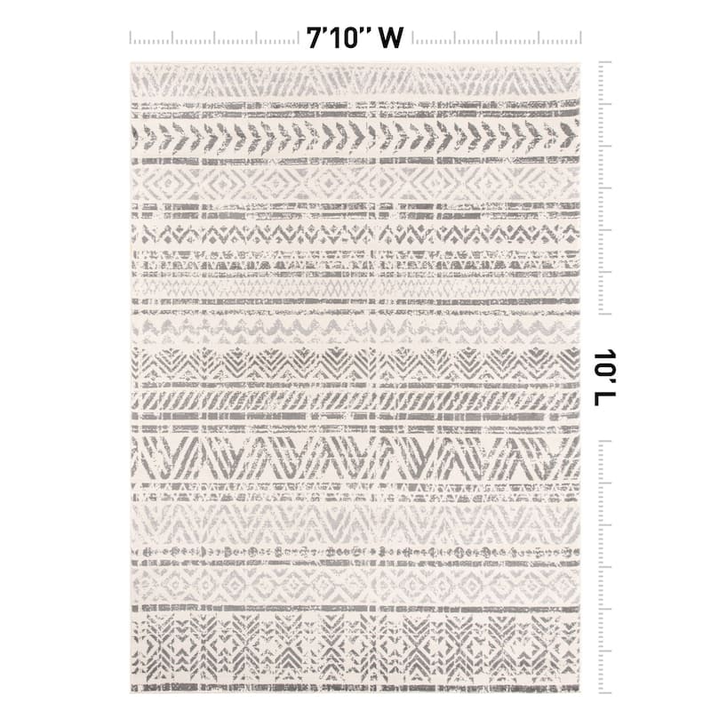 The Curated Nomad Midtown Geometric Distressed Bohemian Rug