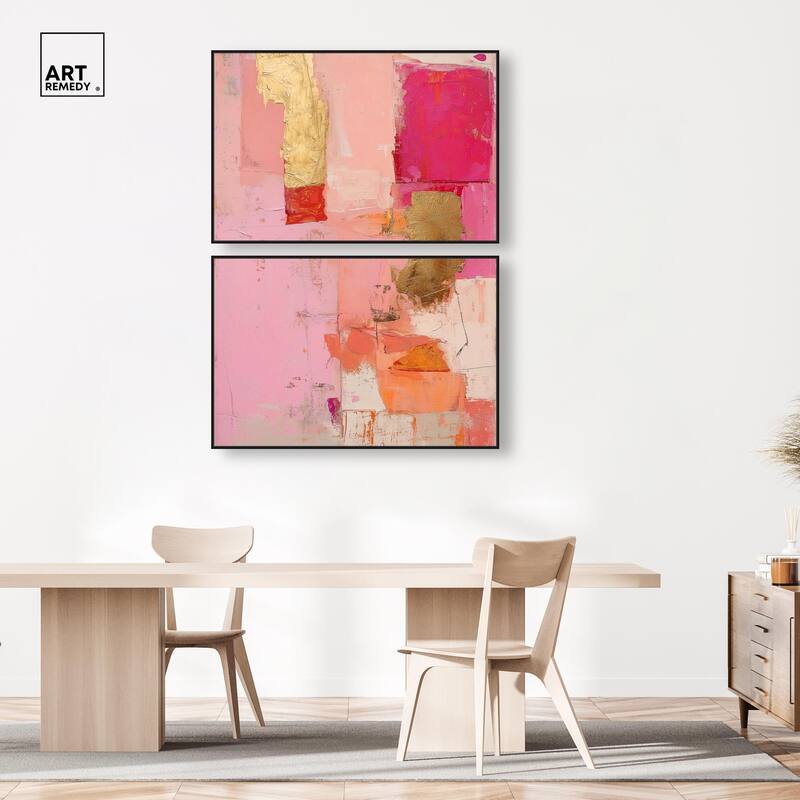Petal Patchwork I Canvas Set of 2 by Art Remedy