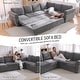 preview thumbnail 87 of 109, Homy Casa Chenille Sleeper Sectional Sofa with Pull-Out Bed