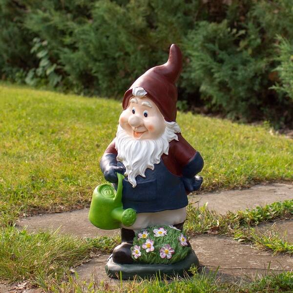 Download 20 Gardener Gnome With Watering Can Outdoor Garden Statue Overstock 32169590