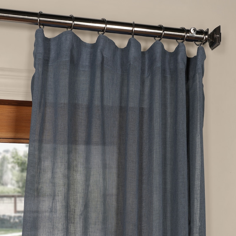 Exclusive Fabrics Solid Faux Linen Sheer Curtain (1 Panel)