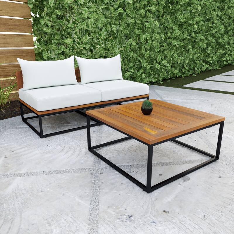 SEI Furniture Taradale Outdoor Modular 2-Piece Patio Conversation Set with a Club Chair Loveseat and Coffee Table