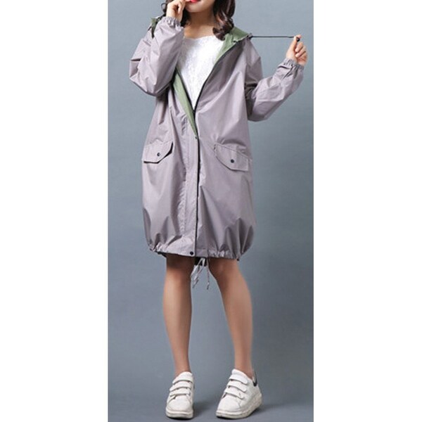 women's long lightweight raincoat
