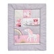 preview thumbnail 3 of 7, Bedtime Originals Rainbow Unicorn Pink/Purple 4-Piece Baby Crib Bedding Set