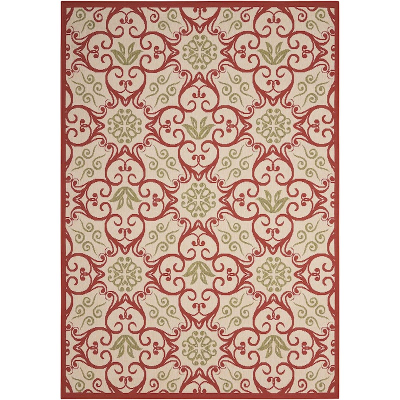 Nourison Caribbean Floral Geometric Indoor/Outdoor Area Rug