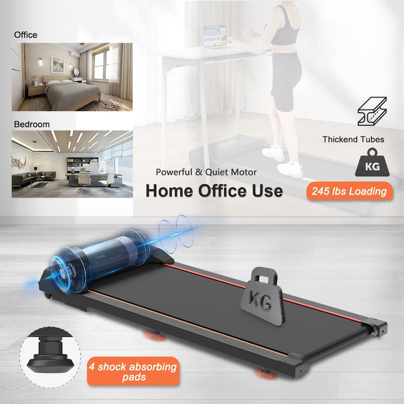 Under Desk Walking Pad Treadmill with LED Display and Remote Control - Perfect for Home and Office Use