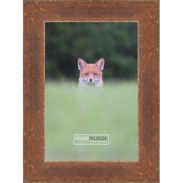 11x17 Distressed/Aged Antique Gold Complete Wood Picture Frame with UV Acrylic, Foam Board