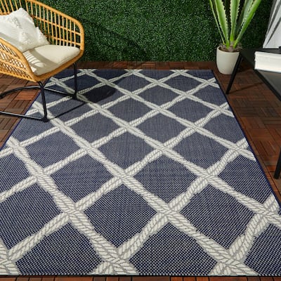 Doyle Nautical Trellis Indoor/Outdoor Area Rug