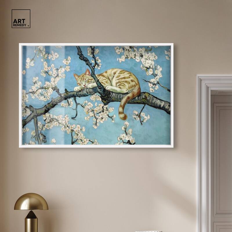 Autumn Blossom Kitten Shadowbox by Art Remedy