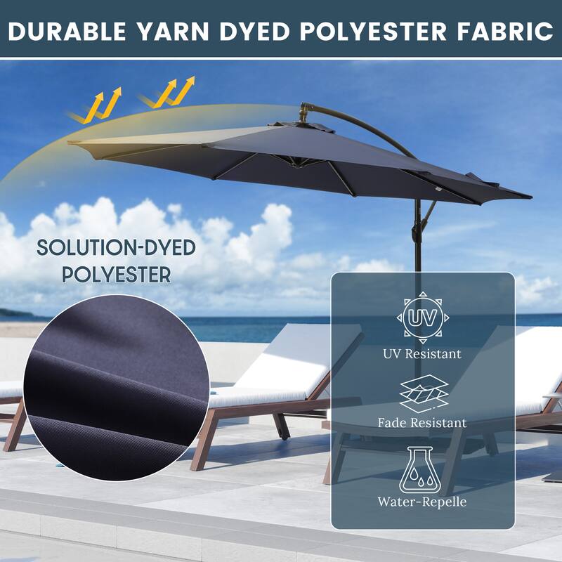 Weller 10-foot Offset Cantilever Hanging Patio Umbrella