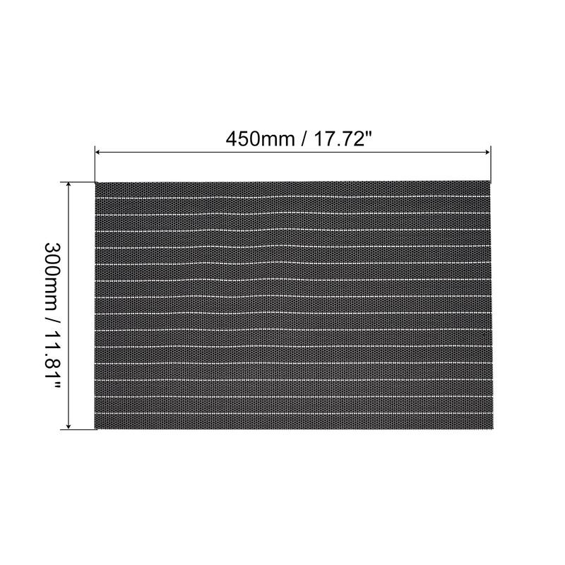 Place Mats, Table Mats PVC Washable Woven Placemat - Black