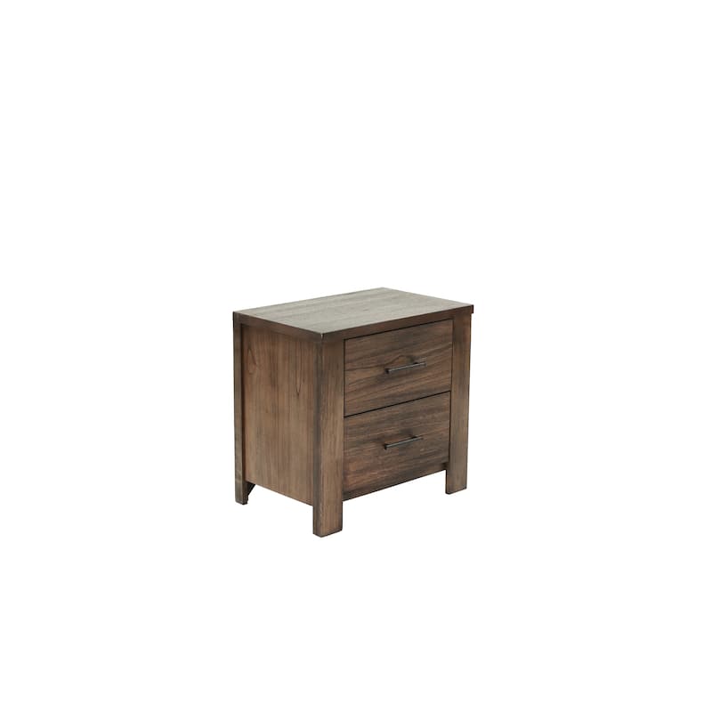 1pc Nightstand Wooden Bedside Table 2x Drawers